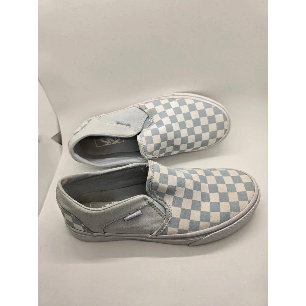 Vans Checkered Baby Blue/True White - 5.5 Mens/7  Womens dc7‎ 721356